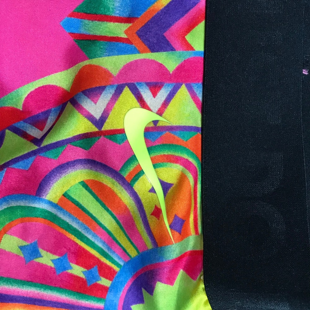 Nike Dri-FIT Womens Small Pink Psychedelic Geometric Print Athletic Leggings - Picture 9 of 9